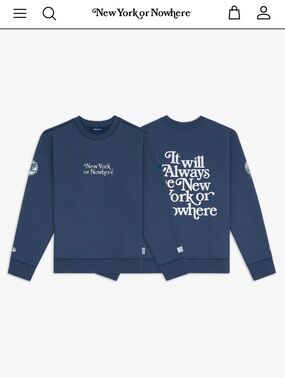 New york or nowhere Yankees crew sweatshirt size small